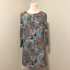 Floral J.Crew ¾ Sleeve Shift Dress